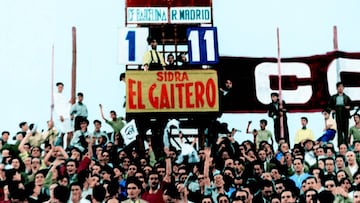 Foto del marcador del partido entre Barcelona y Real Madrid que acabó 1-11.