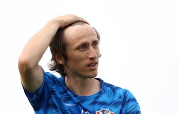 Modric, en un entrenamiento con Croacia.