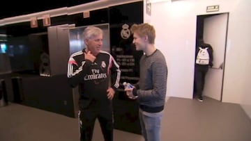 Ancelotti y Odegaard.