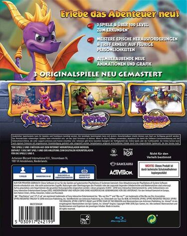 Spyro Reignited Trilogy requerirá al menos 50 GB libres