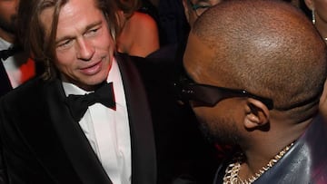 Brad Pitt y Kanye West en el after - party de Vanity Fair en Wallis Annenberg Center for the Performing Arts, California. Febrero 09, 2020.