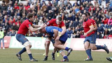 Imagen del partido entre España y Rusia en el Campeonato de Europa de Rugby.