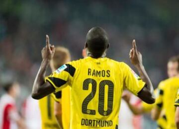 Adrián Ramos ha marcado 6 goles oficiales con la camiseta del Borussia Dortmund.