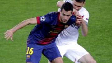 Busquets sufrió numerosas pérdidas de balón.