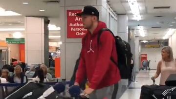 Doncic a su llegada a Nueva York.
