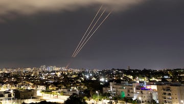 FILE PHOTO: An anti-missile system operates after Iran launched drones and missiles towards Israel, as seen from Ashkelon, Israel April 14, 2024. REUTERS/Amir Cohen TPX IMAGES OF THE DAY/File Photo