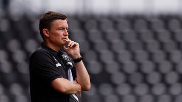 Soccer Football - Pre Season Friendly - Derby County v Sheffield United - Pride Park Stadium, Derby, Britain - July 29, 2023 Sheffield United manager Paul Heckingbottom looks on Action Images via Reuters/Andrew Couldridge