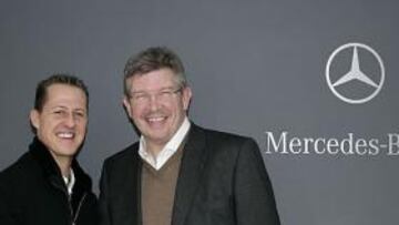 Ross Brawn y Michael Schumacher.