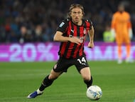 Modric durante el partido de liga italiana contra el Nápoles.