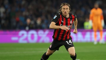 Modric durante el partido de liga italiana contra el Nápoles.