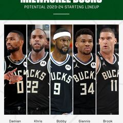 Este sería el temible quinteto titular de los Bucks tras llegada de Damian Lillard