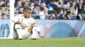 El delantero del Real Madrid, Mariano Díaz, durante un partido.