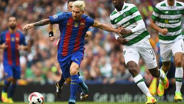 Messi adelantó sus vacaciones y jugó sus primeros minutos de la pretemporada en Dublín ante el Celtic.