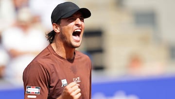 Darderi celebra un punto durante la final de Bastad.