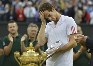 Tras tres años cayendo en semifinales, en 2012 Murray al fin llegó a la final del torneo británico, el más especial para él. A su pesar se encontró a un gran Roger Federer que le venció por 3 sets a 1.