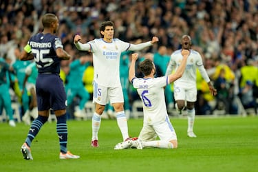 Los jugadores estaban exultantes después de la remontada en Champions ante el Manchester City en mayo de 2022.