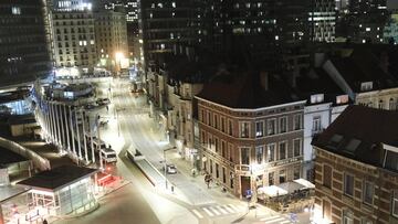 Brussels (Belgium), 16/10/2020.- Night view of the European district in Brussels, Belgium, 16 October 2020. (Bélgica, Bruselas) EFE/EPA/OLIVIER HOSLET
