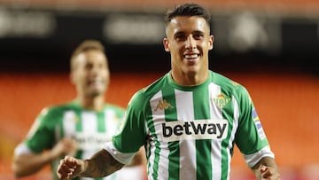 Tello, tras marcar en Valencia.