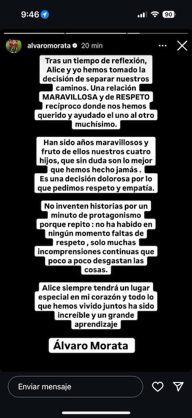 ?lvaro Morata y Alice Campello se separan: No ha habido faltas de respeto