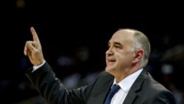 Pablo Laso, durante el partido Madrid-Zalgiris.