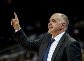 Pablo Laso, durante el partido Madrid-Zalgiris.