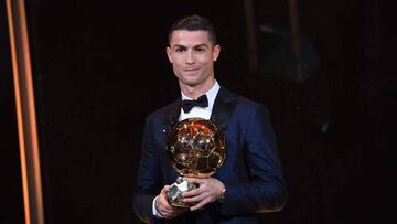 Ronaldo with his fifth Ballon d'Or