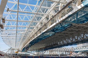 Así se encuentran los entresijos de las obras de ampliación del interior del nuevo Santiago Bernabéu.