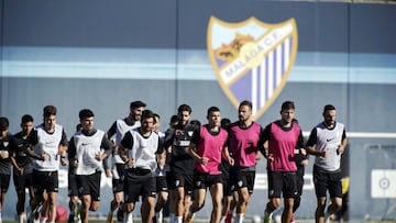 Entrenamiento del Málaga.
