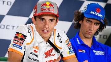 Márquez junto a Rins en Misano.