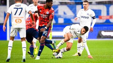 70 Alexis Alejandro SANCHEZ (om) - 22 Jeff REINE ADELAIDE (ol) during the Ligue 1 Uber Eats match between Olympique de Marseille v Olympique Lyonnais at Orange Velodrome on November 6, 2022 in Marseille, France. (Photo by Anthony Bibard/FEP/Icon Sport via Getty Images) - Photo by Icon sport