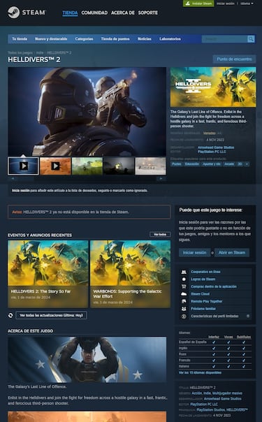 ¿Helldivers 2 de oferta en Steam? Una estafa de otro desarrollador suplanta al juego de Arrowhead