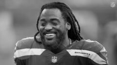 Cartel de los Baltimore Ravens para recordar a Alex Collins, fallecido en un accidente de tráfico a los 28 años.