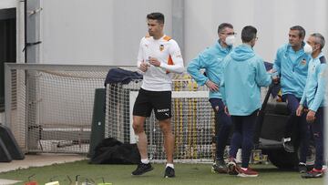 Gabriel Paulista, durante su entrenamiento individual.