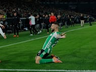 Ruibal celebra uno de sus goles.