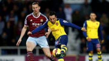 Cazorla fue el autor del primer gol (de penalti) ante el West Ham.