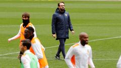 Bordal&aacute;s, en el entrenamiento previo al partido contra el Elche. 