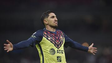 Diego Valdes celebrates hsi goal 3-0 of America during the game America vs FC Juarez, corresponding to day 13 of the Torneo Clausura Grita Mexico C22 of Liga BBVA MX, at Azteca, on April 09, 2022.
<br><br>
Diego Valdes celebra su gol 3-0 de America durante el partido America vs FC Juarez, correspondiente a la jornada 13 del Torneo Clausura Grita Mexico C22 de la Liga BBVA MX, en el Estadio Azteca, el 09 de Abril de 2022.