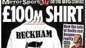 <b>LO DAN PERDIDO.</b> La camiseta de los 100 millones de libras.