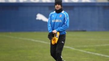 Sergio Garc&iacute;a en un entrenamiento del Espanyol.