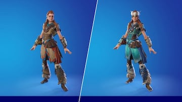 Estos son los dos estilos del skin Aloy: Predeterminado, y Cazadora de Hielo