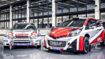 Imagen del Toyota campeón del mundo y el nuevo Yaris WRC.