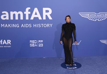Eva Longoria durante la alfombra roja de la gala béfica amfAR celebrada en el Hotel du Cap-Eden-Roc.