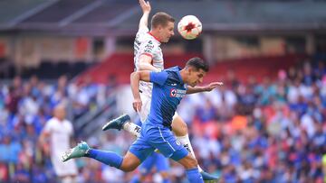 (L-R), Julio Cesar Furch of Atlas and Luis Abram of Cruz Azul during the game Cruz Azul vs Atlas, corresponding to day 12 of the Torneo Clausura Grita Mexico C22 of Liga BBVA MX, at Azteca Stadium, on April 02, 2022.
<br><br>
(I-D), Julio Cesar Furch de Atlas y Luis Abram de Cruz Azul durante el partido Cruz Azul vs Atlas, correspondiente a la jornada 12 del Torneo Clausura Grita Mexico C22 de la Liga BBVA MX, en el Estadio Azteca, el 02 de Abril de 2022.