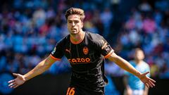 Alberto Marí celebra el gol anotado en Balaídos hace un año.