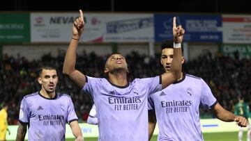 Rodrygo celebra su gol al Cacereño.