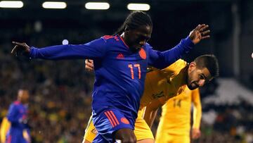 Yimmi Chará durante el amistoso de la Selección Colombia ante Australia en partido amistoso