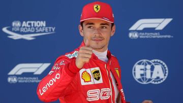 Formula One F1 - Austrian Grand Prix - Red Bull Ring, Spielberg, Austria - June 29, 2019   Ferrari&#039;s Charles Leclerc after qualifying in pole position    REUTERS/Leonhard Foeger