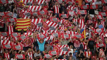 Los aficionados del Girona son muy caseros.