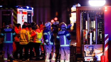 Emergency personnel work at a Christmas market after a car drove into a group of people, according to local media, in Magdeburg, Germany, December 20, 2024. REUTERS/Axel Schmidt