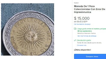 La moneda de 1 peso con un error que cotiza $15.000: dónde y cómo venderlas